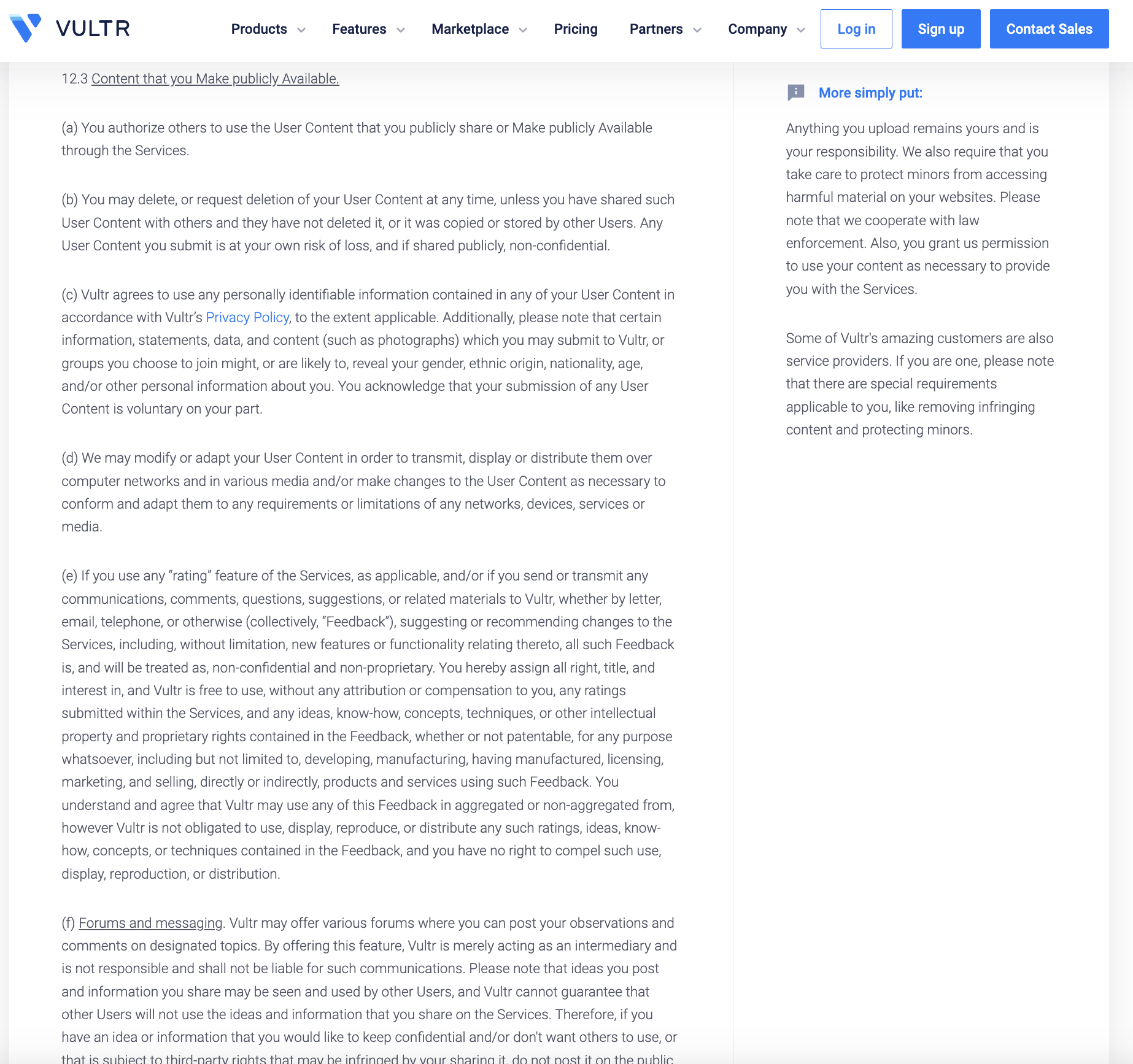Vultr ToS