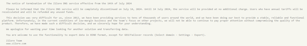E-mail message sent to customers